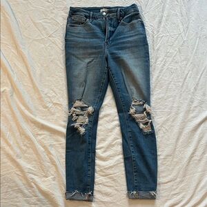 Good American Ripped Blue Skinny Jeans